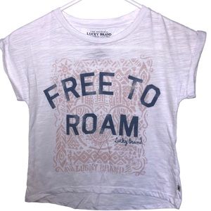 Lucky Brand Girls white shirt (M) gently used